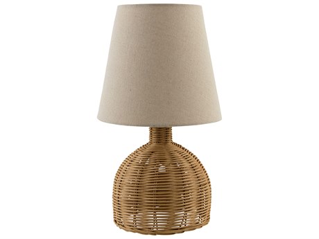 Surya Grotta Brown Wheat Linen Table Lamp