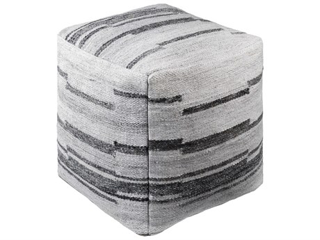 Surya Guinea Slate Gray Upholstered Pouf