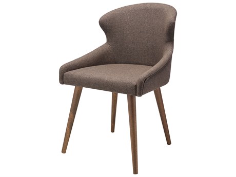 Surya Halie Beech Wood Brown Upholstered Arm Dining Chair Set of 2