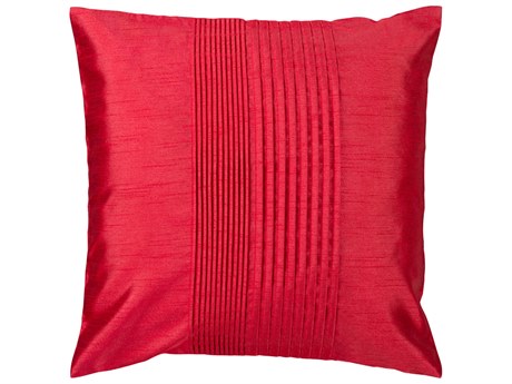 Surya Solid Pleated Red Pillow
