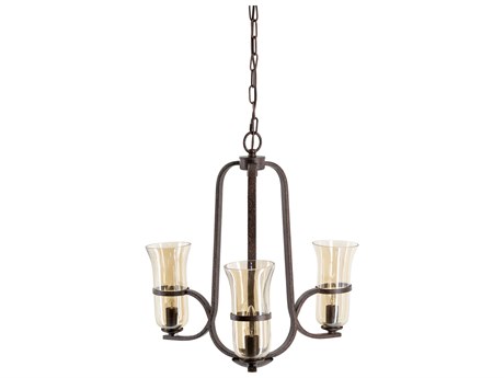 Surya Hildago 3-Light Metallic Bronze Traditional Bell Chandelier