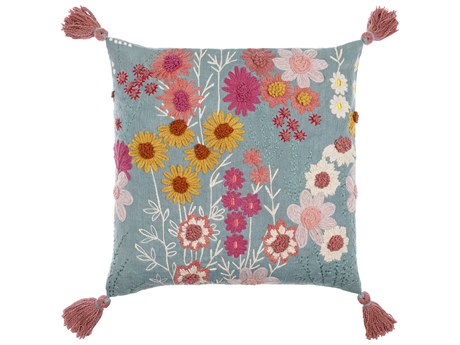 Surya Hannah Dusty Blue Pillow