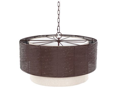 Surya Holloman 3-Light Powder Coated Rust Brown Pendant