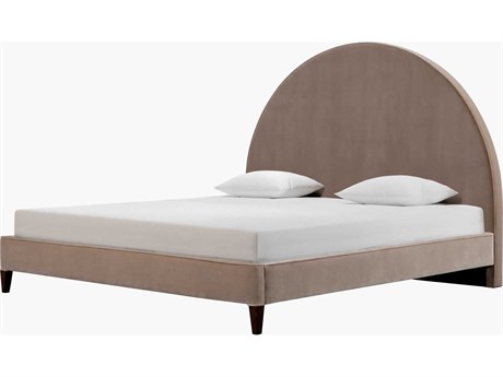 Surya Elipse Dark Brown Rubberwood Wood King Platform Bed