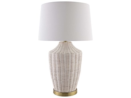 Surya Isola Wheat White Linen Off Buffet Lamp