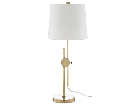 Surya Jace Metallic Brass White Ivory Polyester Buffet Lamp