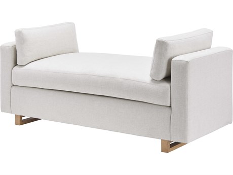 Surya Kaufmann Brown Clear White Upholstered Accent Bench