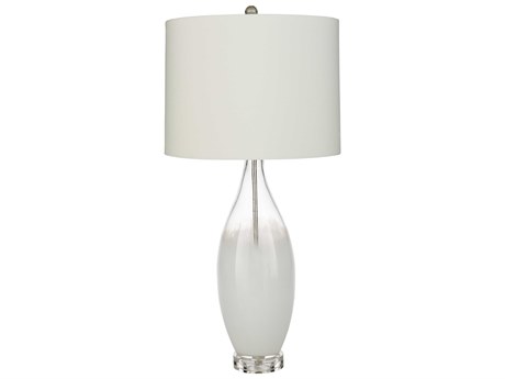 Surya Kehlani White Ivory Polyester Clear Buffet Lamp