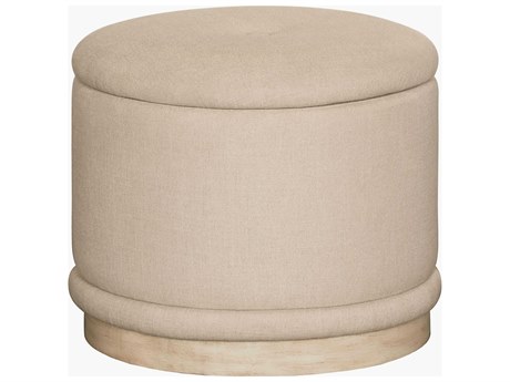 Surya Karley Light Beige Upholstered Ottoman