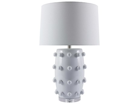 Surya Labianca White Linen Buffet Lamp