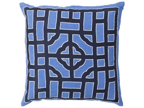 Surya Chinese Gate Navy Pillow