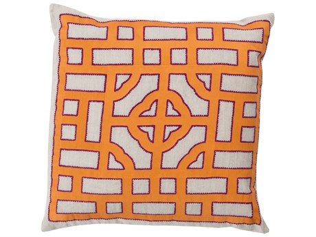 Surya Chinese Gate Orange Pillow