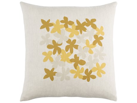 Surya Little Flower Mustard Pillow