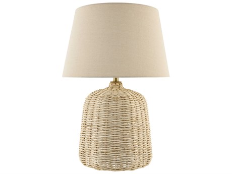 Surya Levane Natural Beige Linen Brown Buffet Lamp