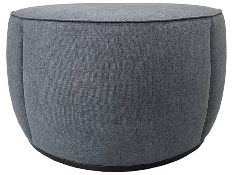 Surya Lanza Dark Brown Gray Upholstered Ottoman