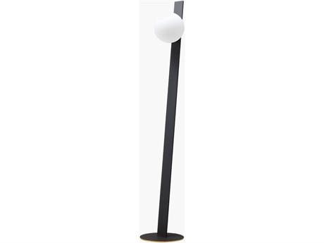 Surya Lubango Black White Glass Floor Lamp