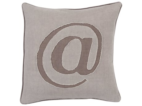 Surya Linen Text Charcoal Pillow
