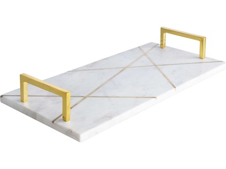 Surya Luxe White Serving Tray