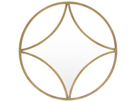 Surya Luxley Gold Round Wall Mirror