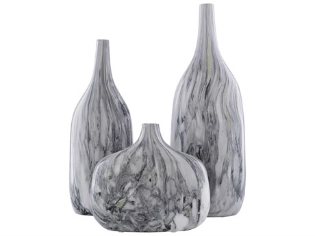 Surya Marble Gray Vase Set of 3