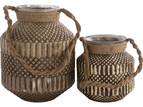 Surya Mehndi Brown Lantern Set of 2
