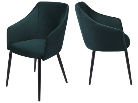 Surya Milford Green Upholstered Arm Dining Chair