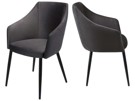 Surya Milford Gray Upholstered Arm Dining Chair