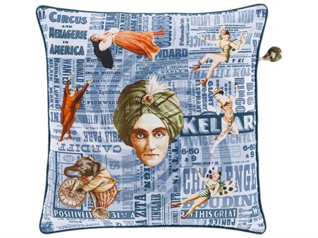 Surya Mind Games Blue Pillow