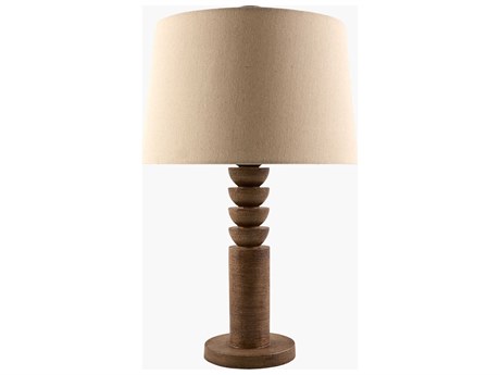 Surya Munisip Brown Wheat Linen Buffet Lamp