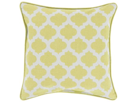 Surya Morrocan Printed Lattice Light Olive Pillow
