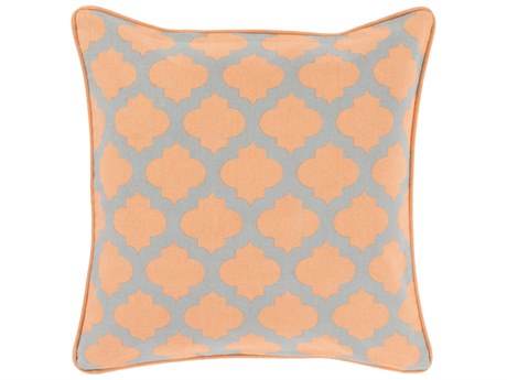 Surya Morrocan Printed Lattice Coral Pillow