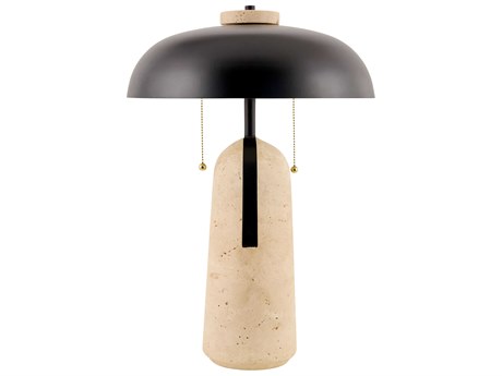 Surya Mopti Brown White Linen Table Lamp