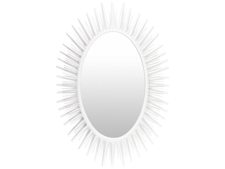 Surya Nihal White Oval Wall Mirror