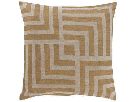 Surya Metallic Stamped Tan Pillow