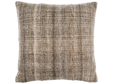 Surya Mudcloth Taupe Pillow