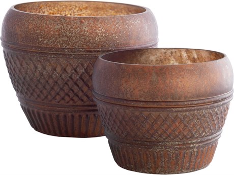Surya Mandawa Metallic Copper Candle Holder Set of 2