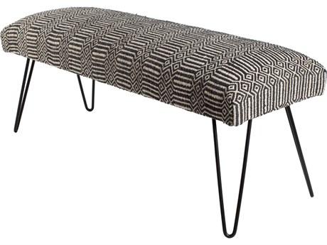 Surya Nakia Ivory Black Accent Bench