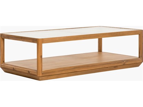 Surya Northbank Rectangular Glass Wheat Clear Coffee Table