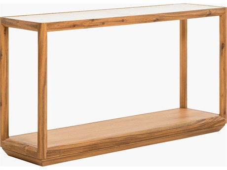 Surya Northbank Rectangular Glass Wheat Clear Console Table