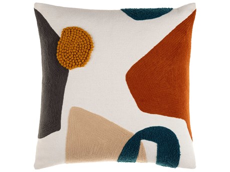 Surya Novel Cream / Brick Red / Charcoal Pillow