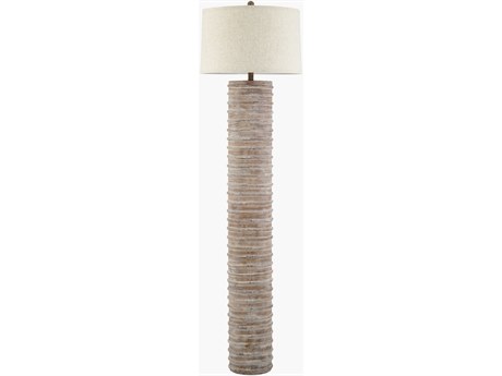 Surya Nexum Dark Brown Wheat Linen Floor Lamp
