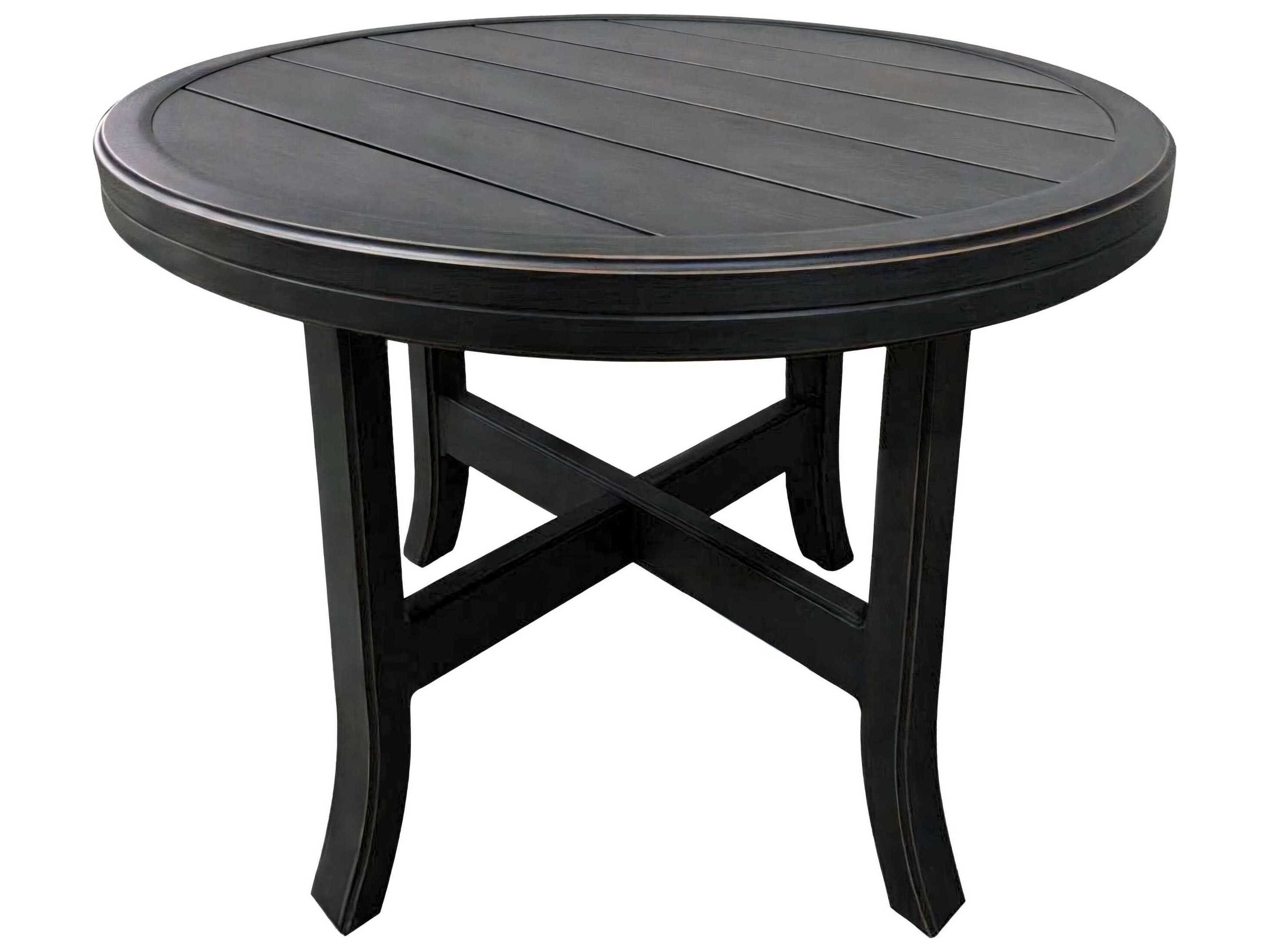 Surya Outdoor Fairborn Hand Painted Black Aluminum Round End Table