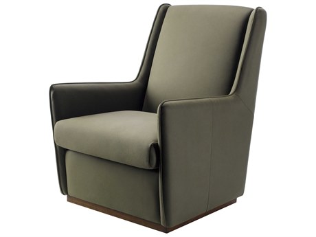 Surya Olivier Green Leather Accent Chair