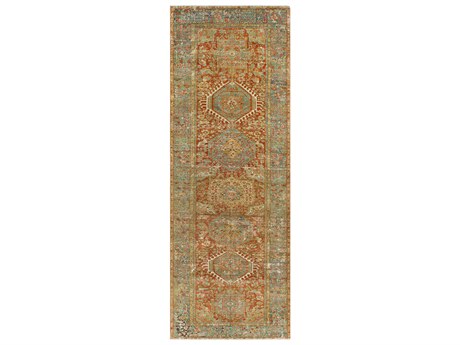Surya Antique One Of A Kind Bordered Runner Area Rug