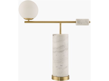 Surya Oslin White Glass Table Lamp