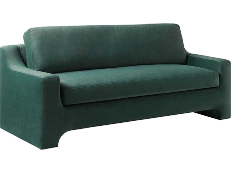 Surya Purcel Teal Brown Green Upholstered Sofa