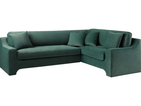 Surya Purcel Green Upholstered Sectional Sofa