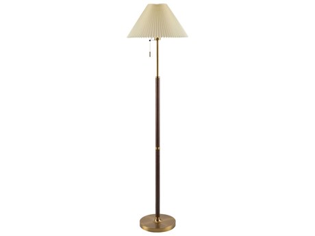 Surya Parco Brown White Linen Floor Lamp
