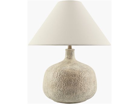 Surya Pedras Cream White Linen Off Buffet Lamp