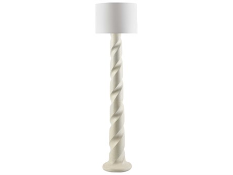 Surya Piox Cream White Linen Floor Lamp